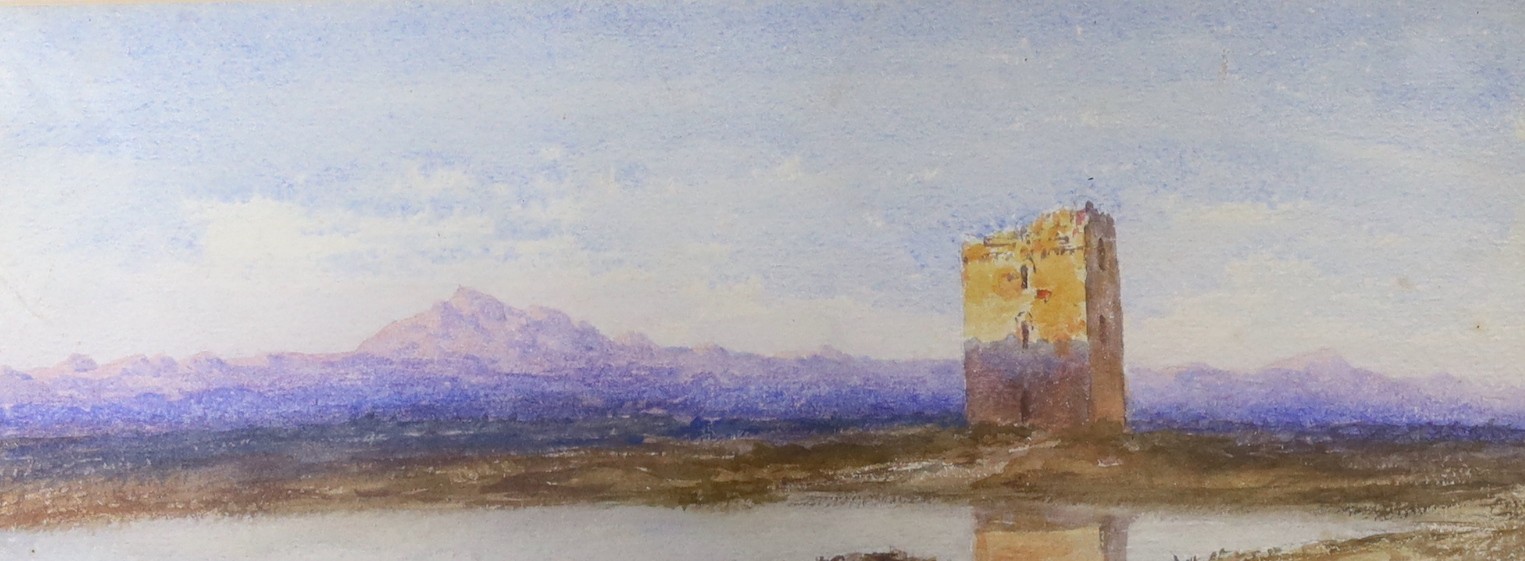A group of assorted 18th and 19th century engravings including portraits and landscapes, together with a watercolour landscape, 49 x 37cm